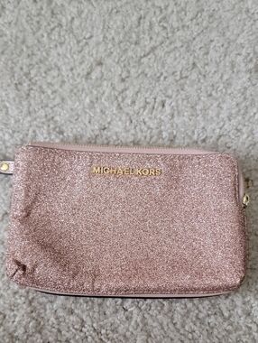 Michael Kors Rose Gold Glitter Wristlet